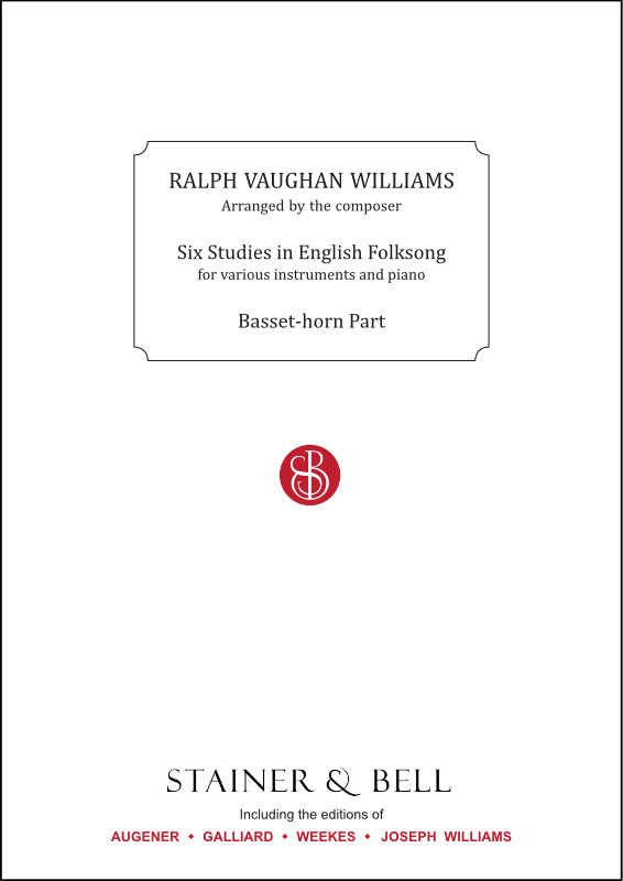 Vaughan Williams: 6 Studies in English Folk Song (arr. for basset horn)