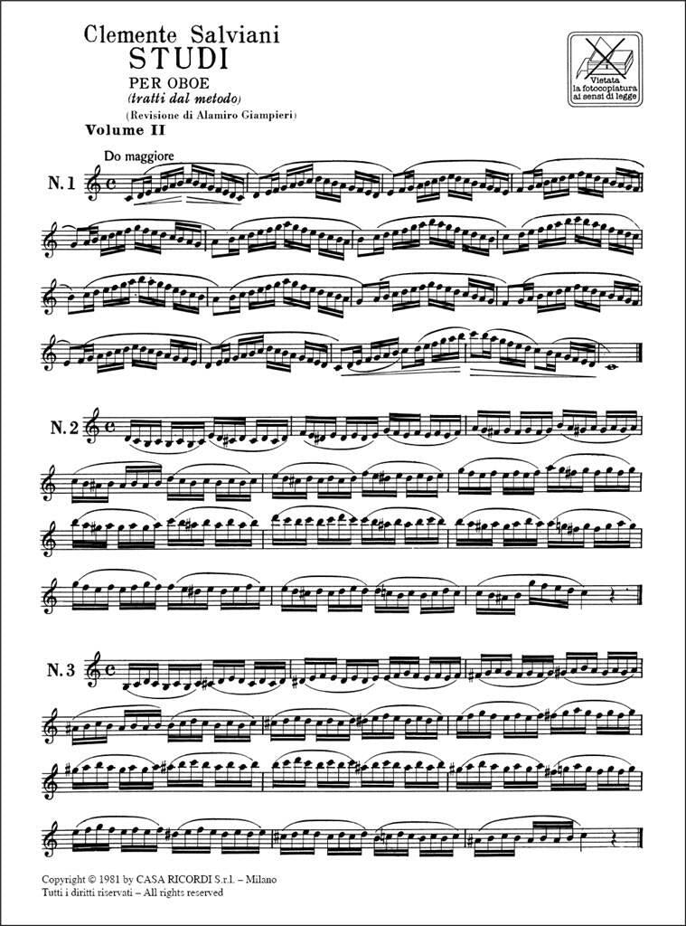 Salviani: Etudes for Oboe – Volume II