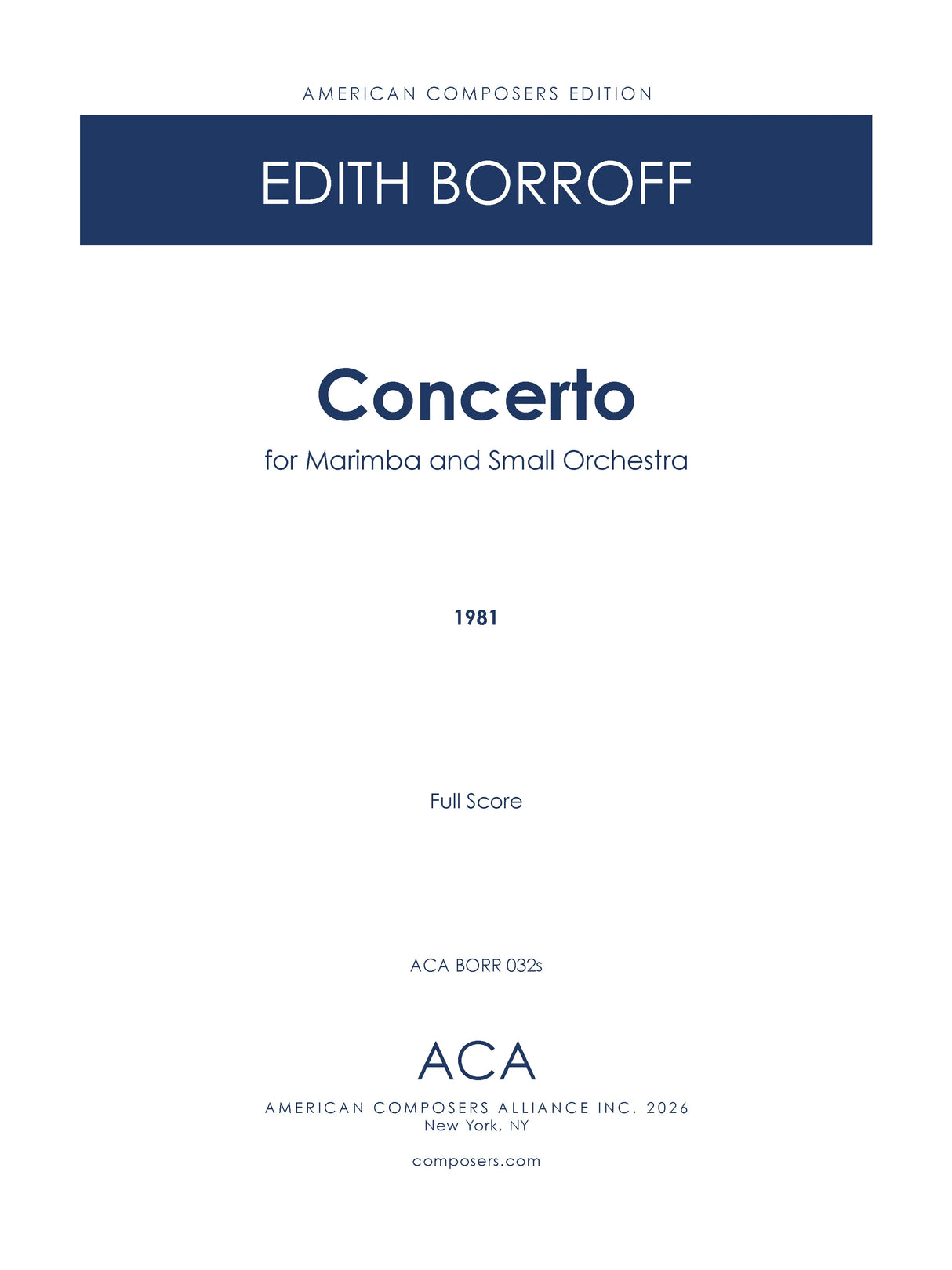 Borroff: Marimba Concerto