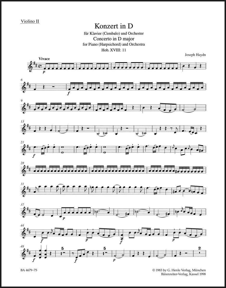 Haydn: Piano Concerto in D Major, Hob. XVIII:11