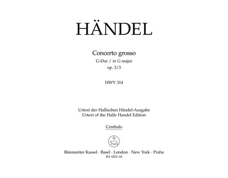 Handel: Concerto grosso in G Major, HWV 314, Op. 3, No. 3
