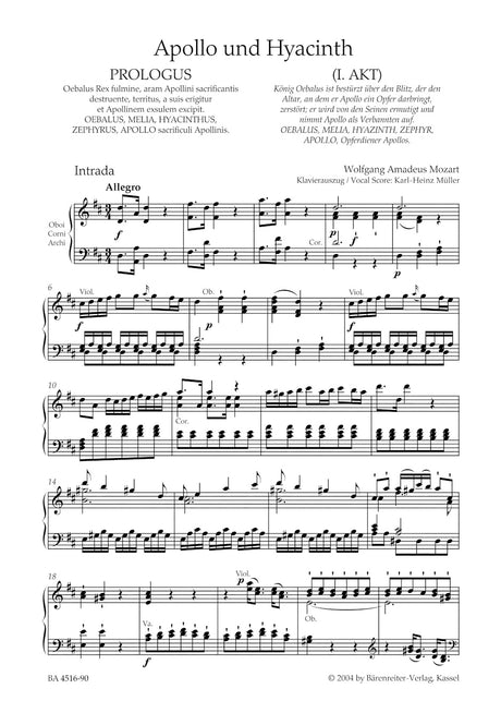 Mozart: Apollo and Hyacinth, K. 38