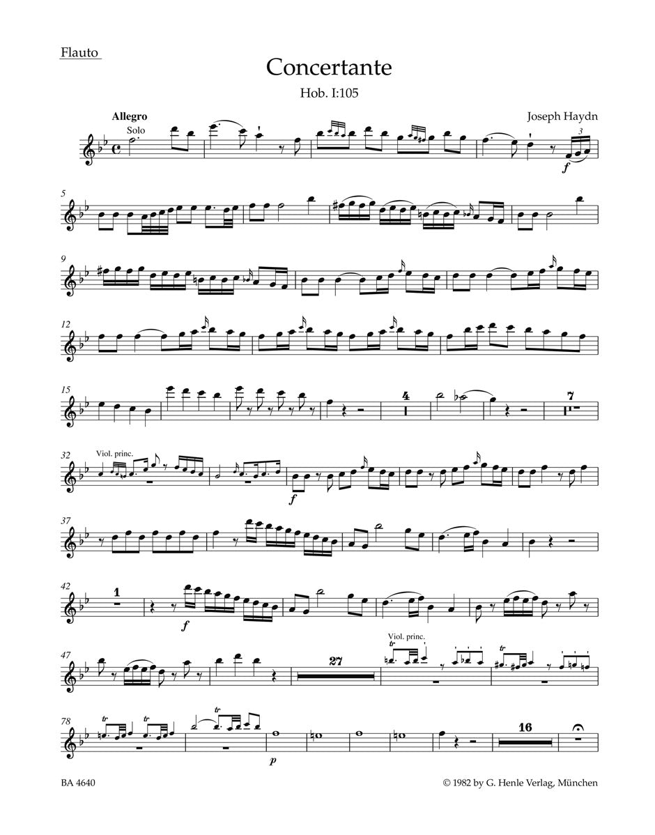 Haydn: Concertante in B-flat Major, Hob. I:105