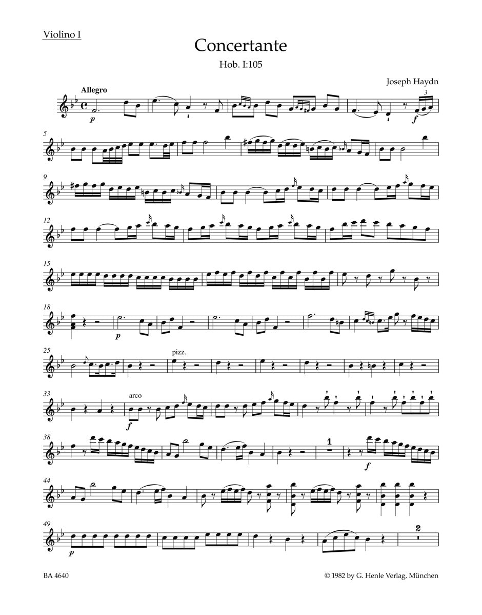 Haydn: Concertante in B-flat Major, Hob. I:105
