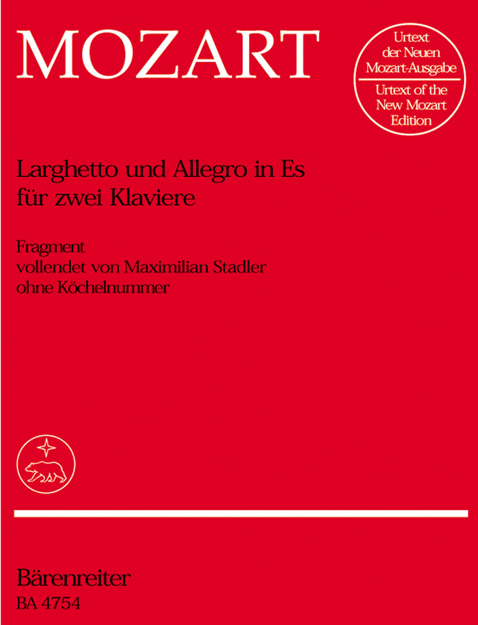 Mozart: Larghetto and Allegretto for 2 Pianos in E-flat Major, K. deest