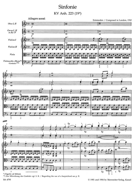 Mozart: Symphony in F Major, K. Anh. 223 (19a)