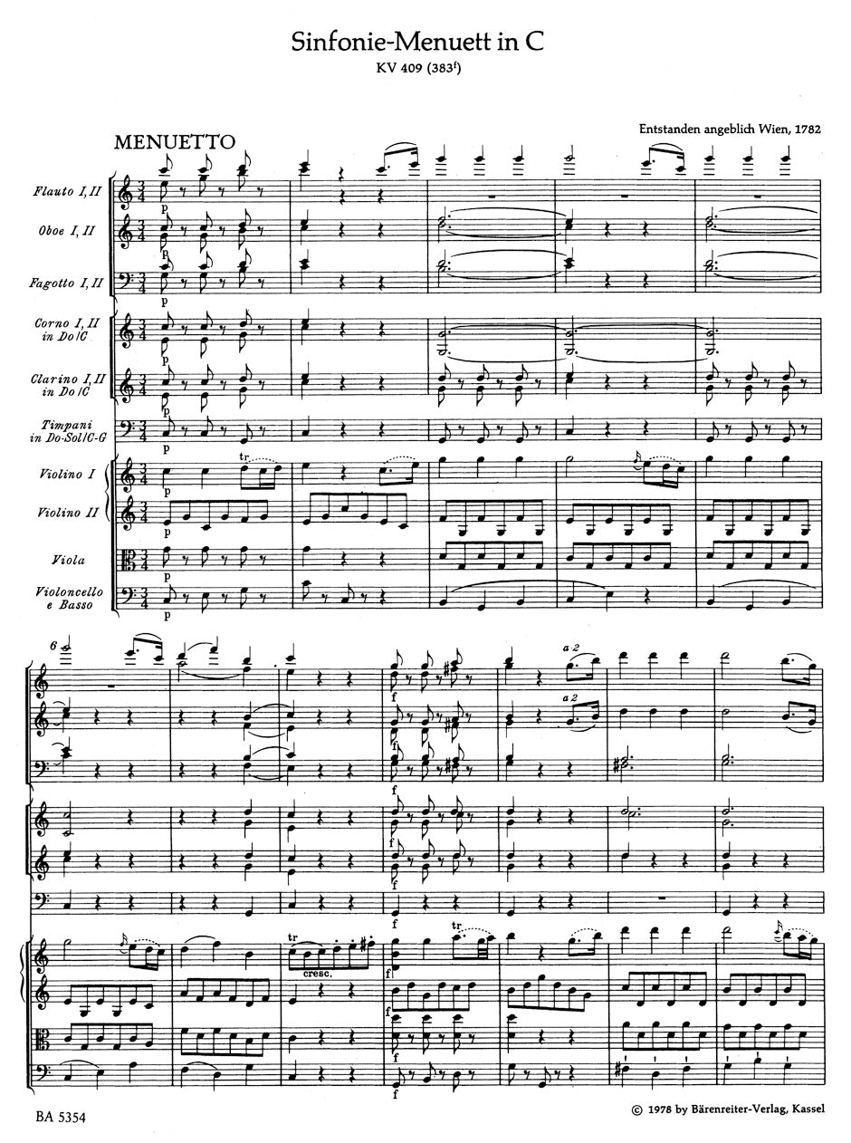 Mozart: Symphony in C Major, K. 409