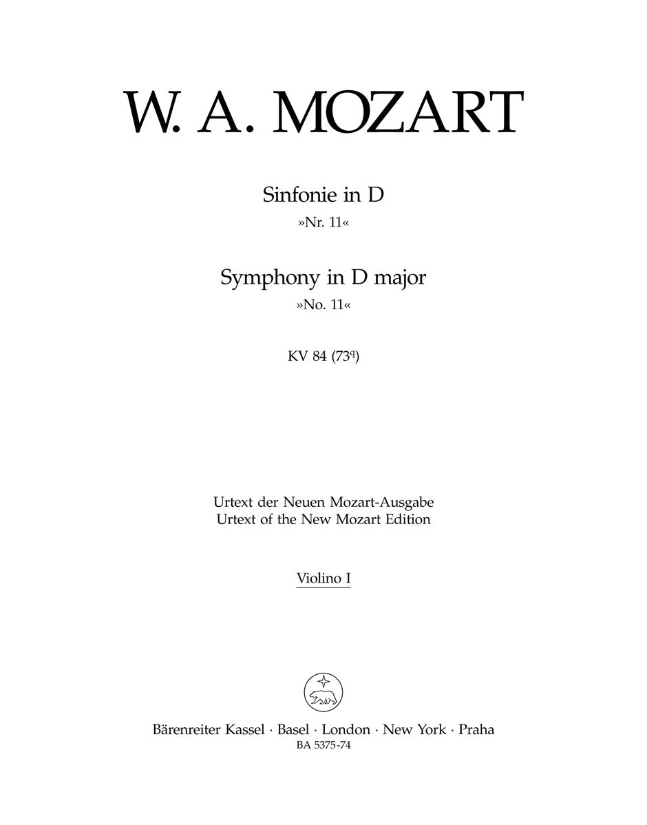 Mozart: Symphony No. 11 in D Major, K. 84 (73Q)