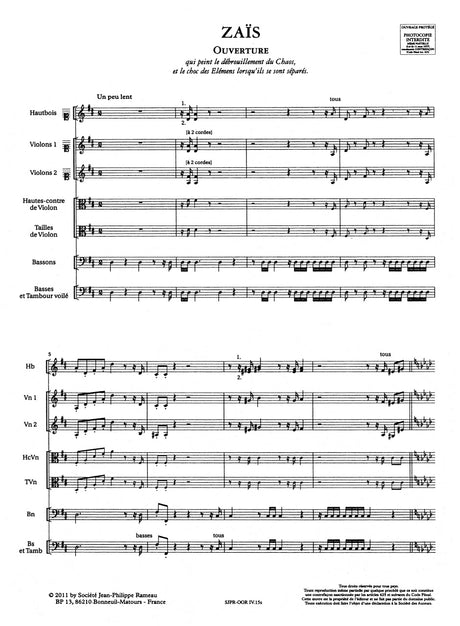 Rameau: Symphonies from Zaïs, RCT 60