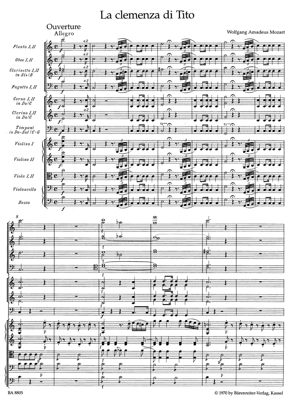 Mozart: Overture to La clemenza di Tito, K. 621