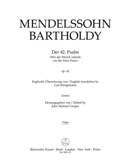 Mendelssohn: Psalm 42 - "Wie der Hirsch schreit", MWV A 15, Op. 42