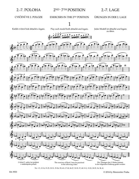 Ševčík: School of Violin Technique, Op. 1 - Book 2 (2nd-7th Positions)