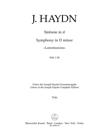 Haydn: Symphony in D Minor, Hob. I:26
