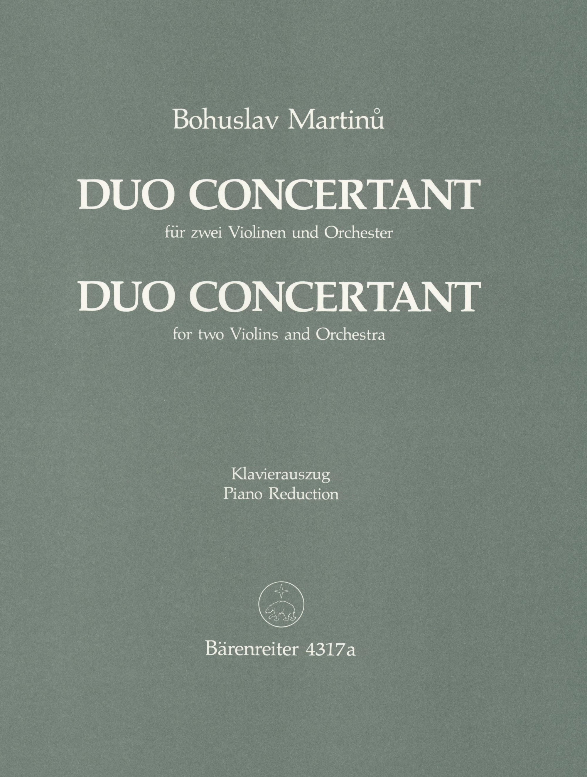 Martinů: Duo Concertant for 2 Violins and Orchestra