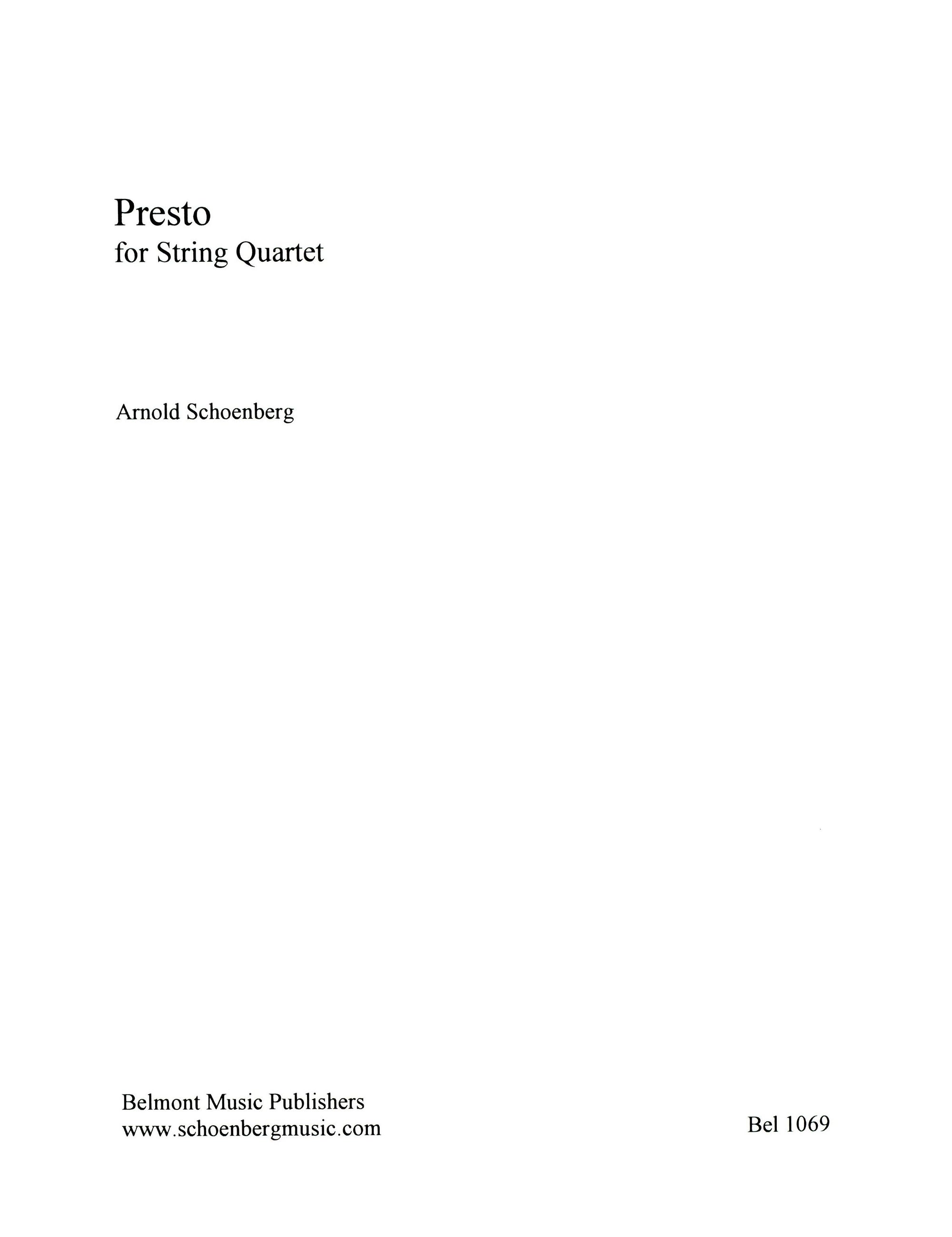 Schoenberg: Presto for String Quartet