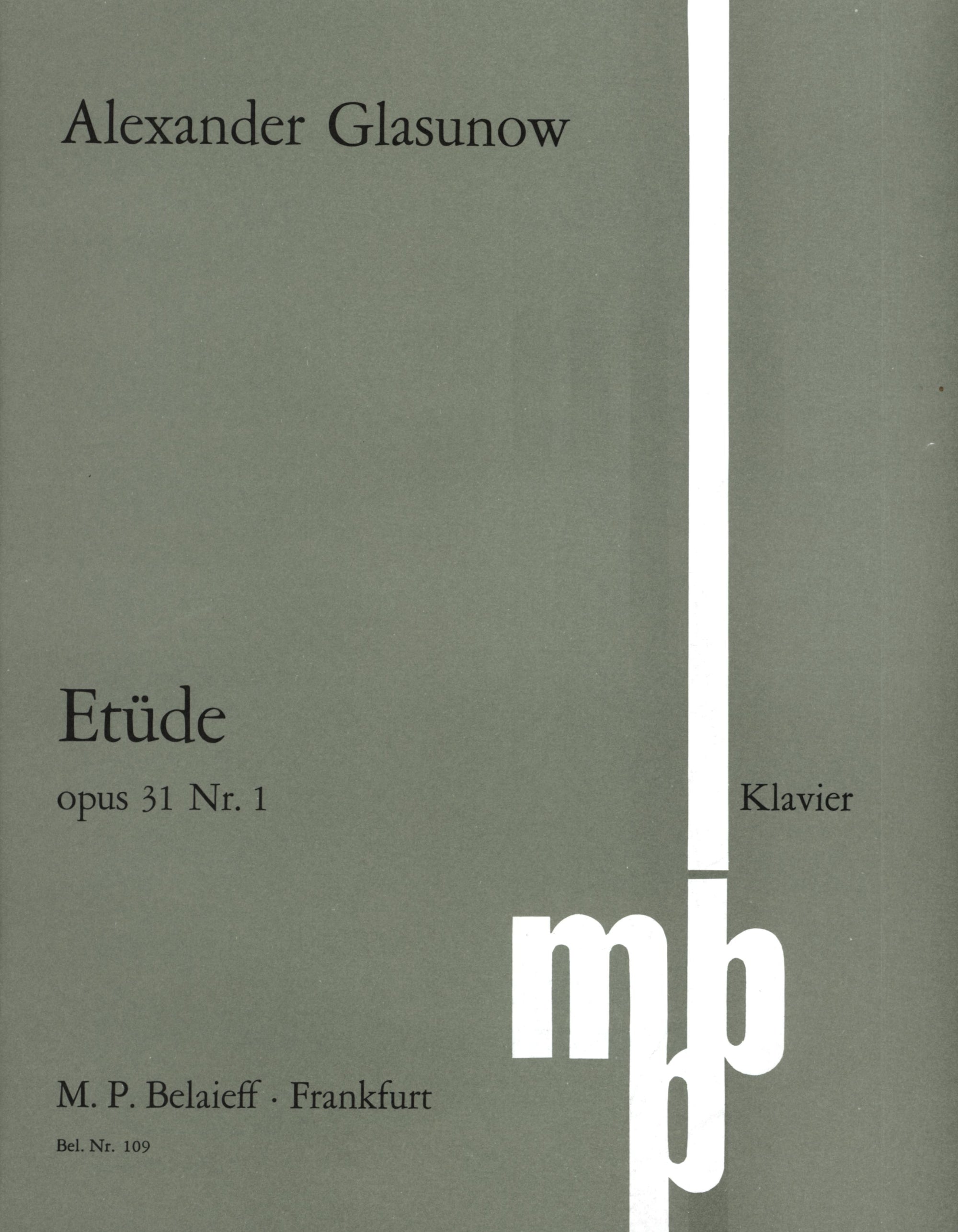 Glazunov: Étude, Op. 31, No. 1