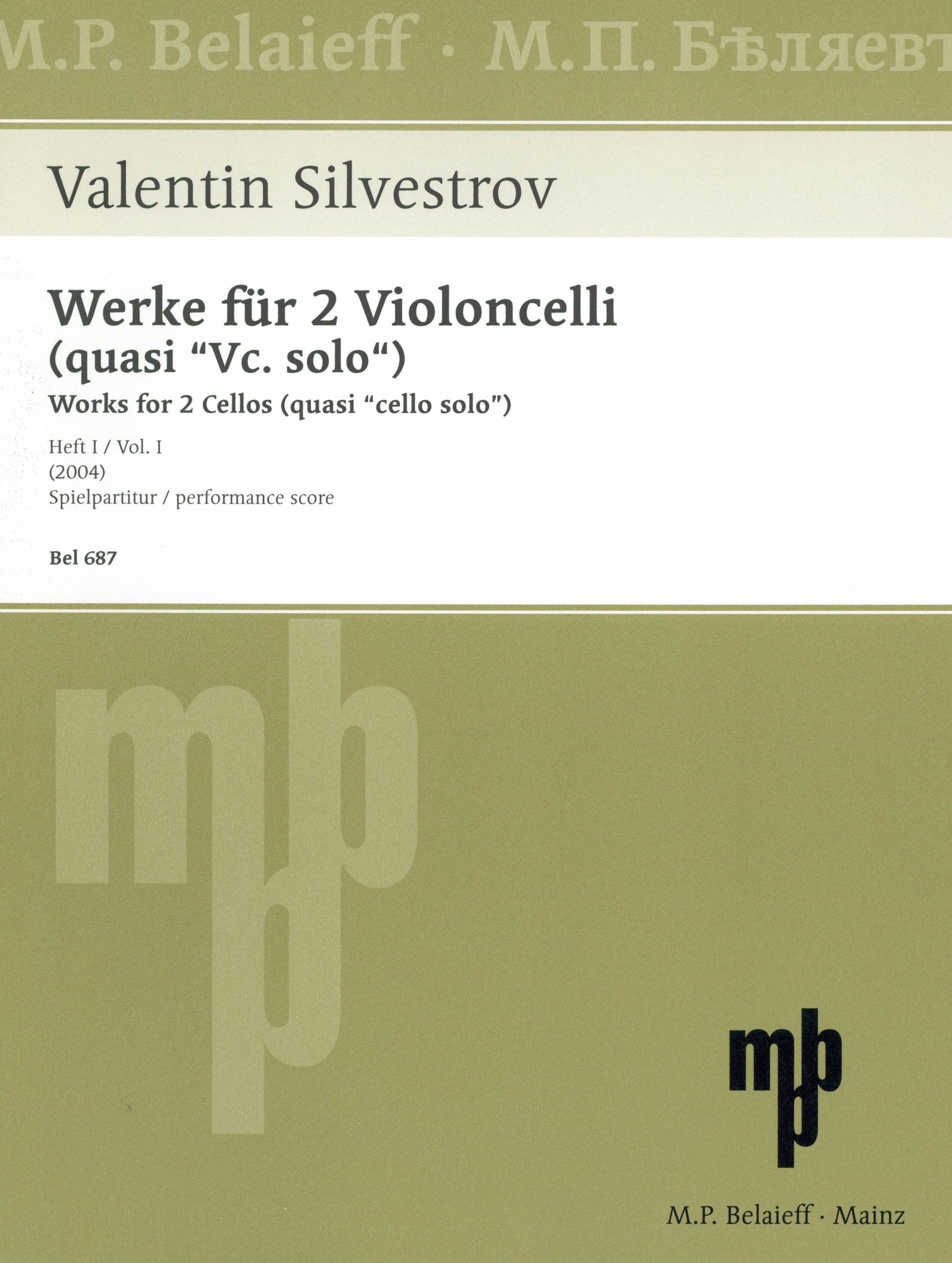 Silvestrov: Works for 2 Cellos - Volume 1