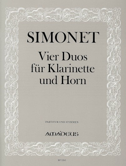 Simonet: 4 Duos for Clarinet and Horn