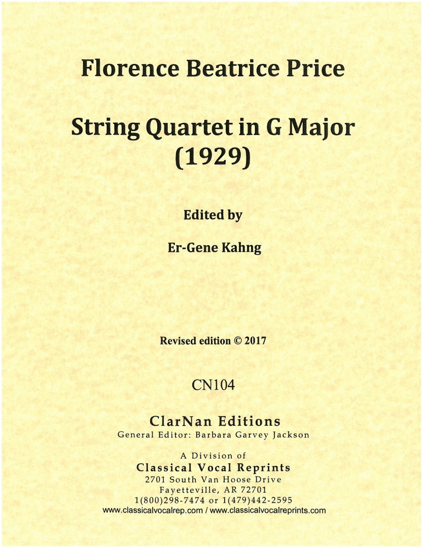Price: String Quartet in G Major