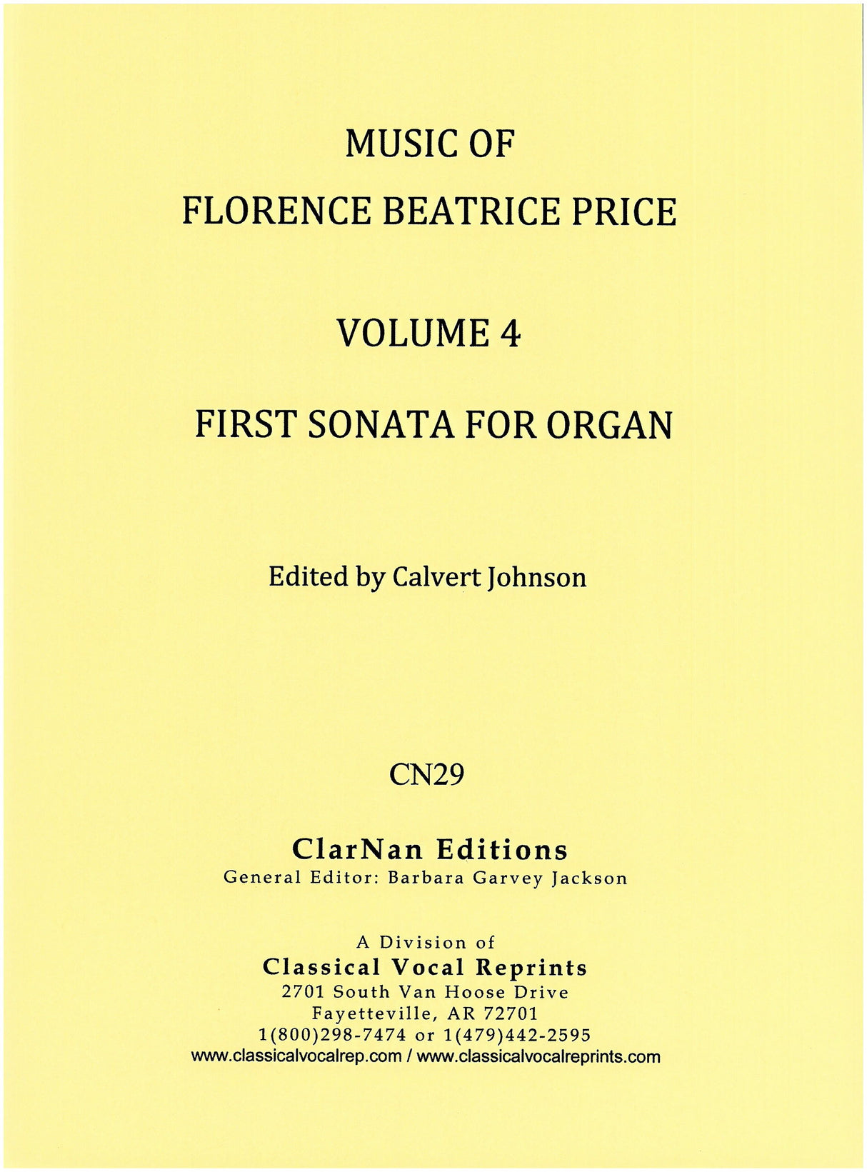 Price: First Sonata for Organ