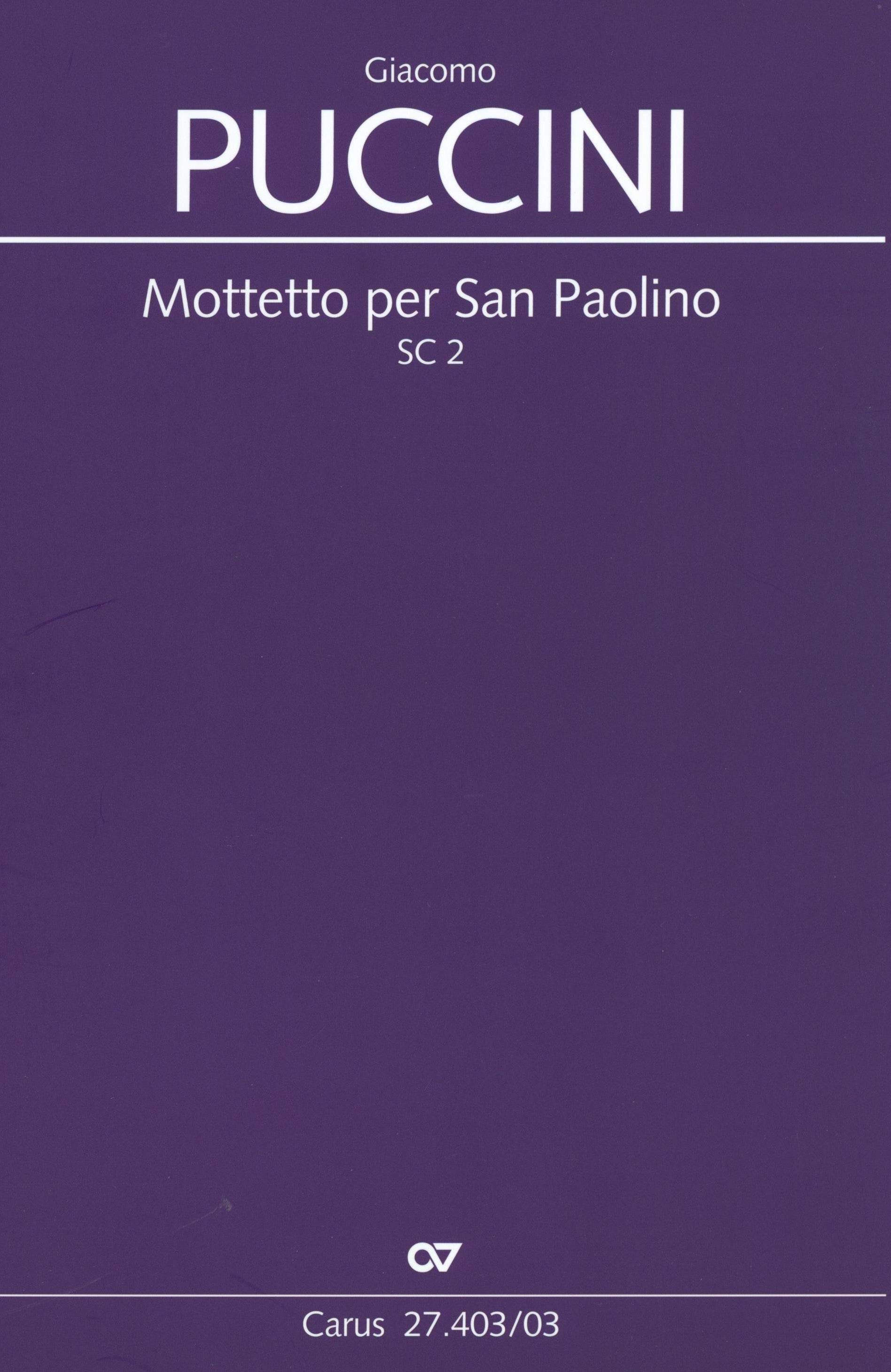 Puccini: Mottetto per San Paolino, SC 2
