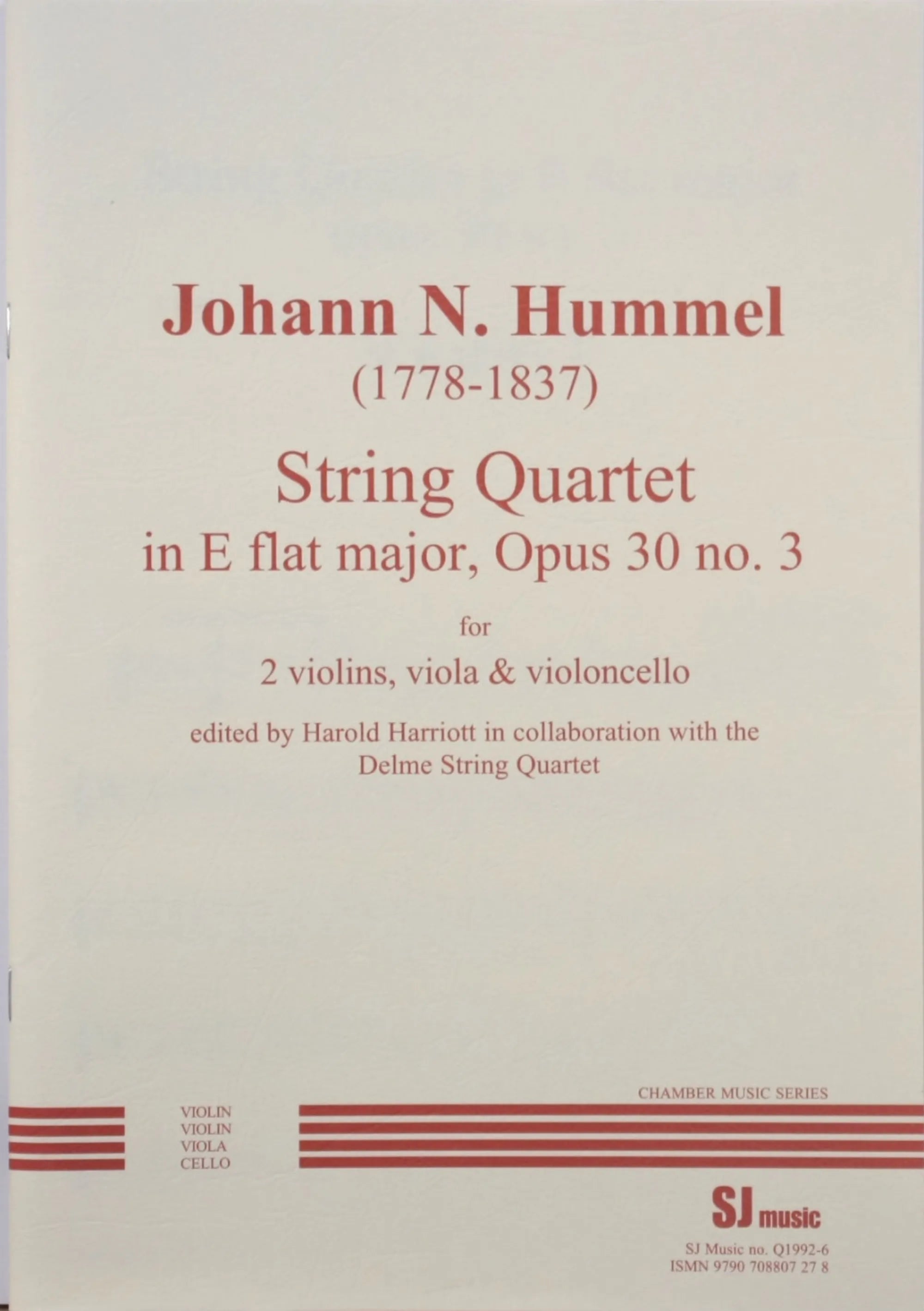 Hummel: String Quartet in E-flat Major, Op. 30, No. 3