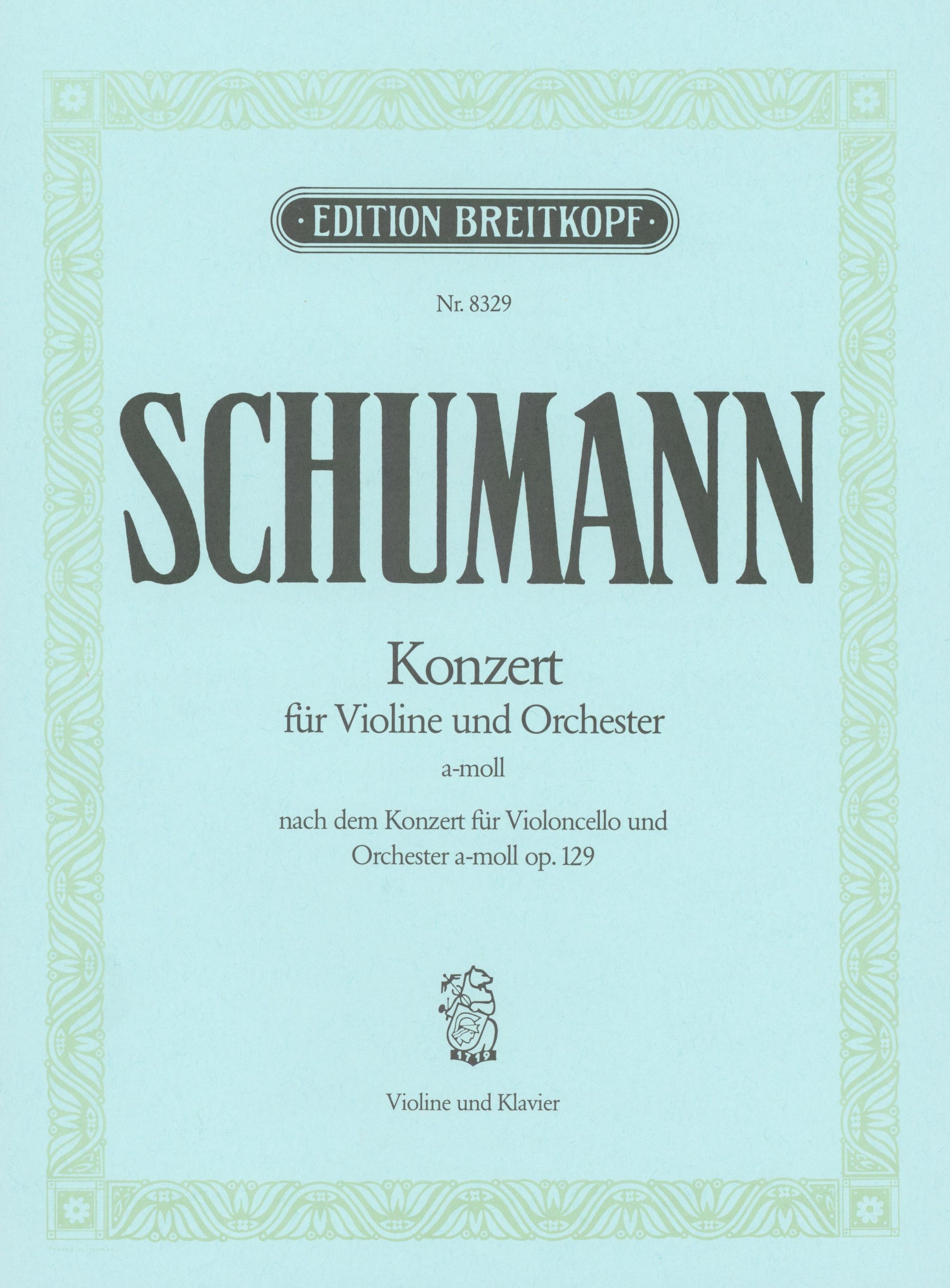 Schumann: Concerto in A Minor, Op. 129 (Version for Violin)