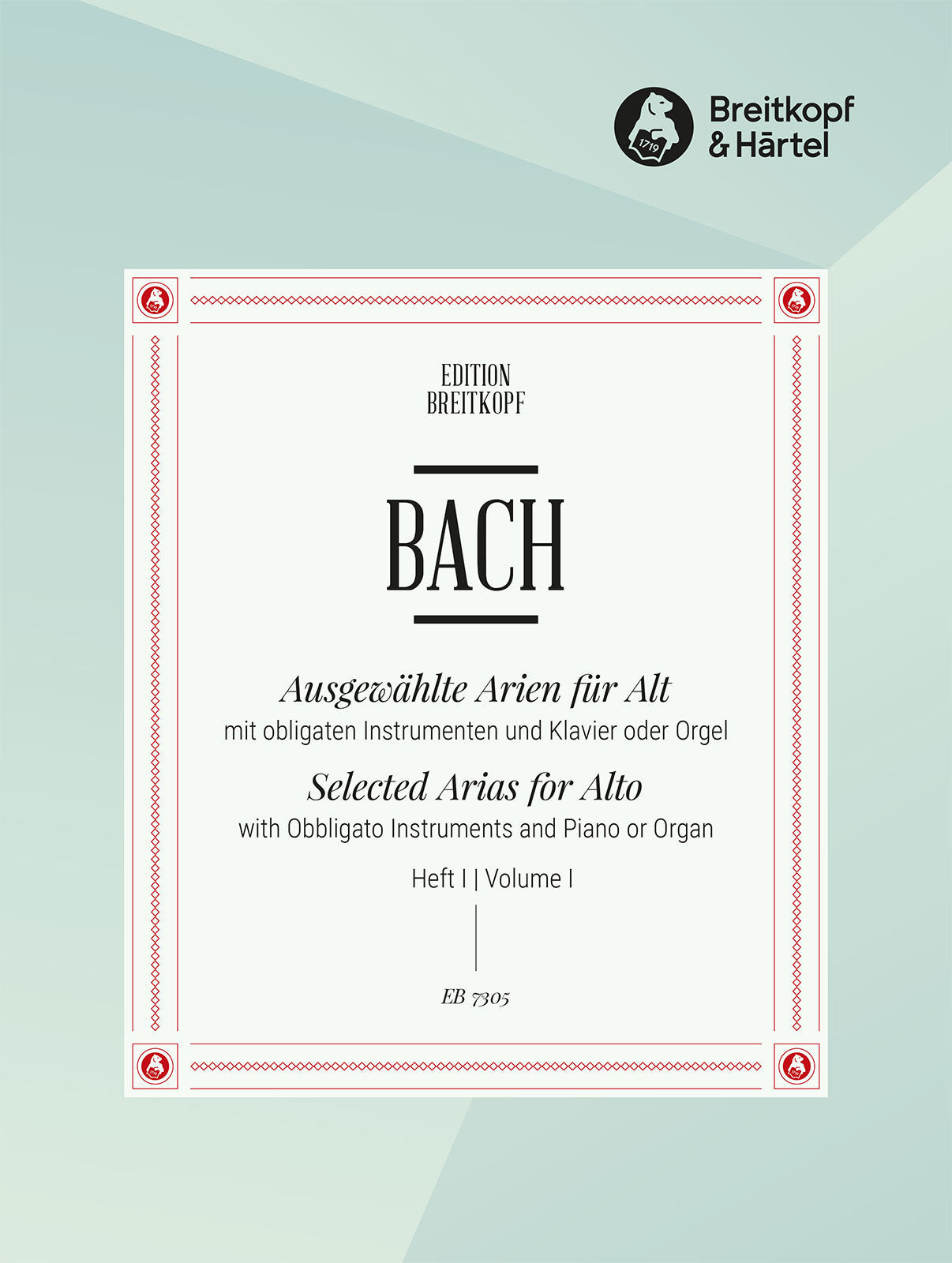 Bach: Selected Arias for Alto - Volume 1