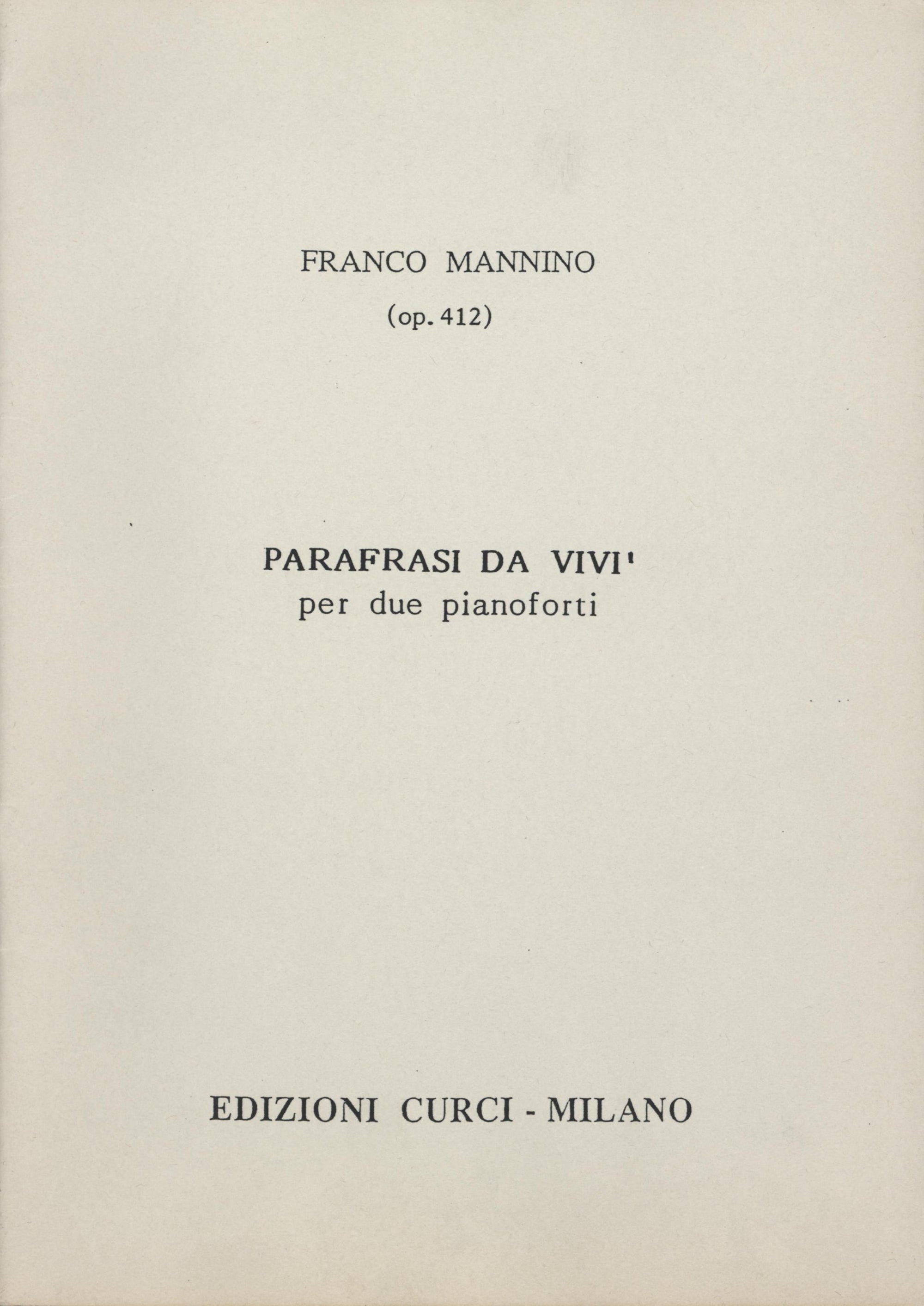 Mannino: Parafrasi da Vivì, Op. 412