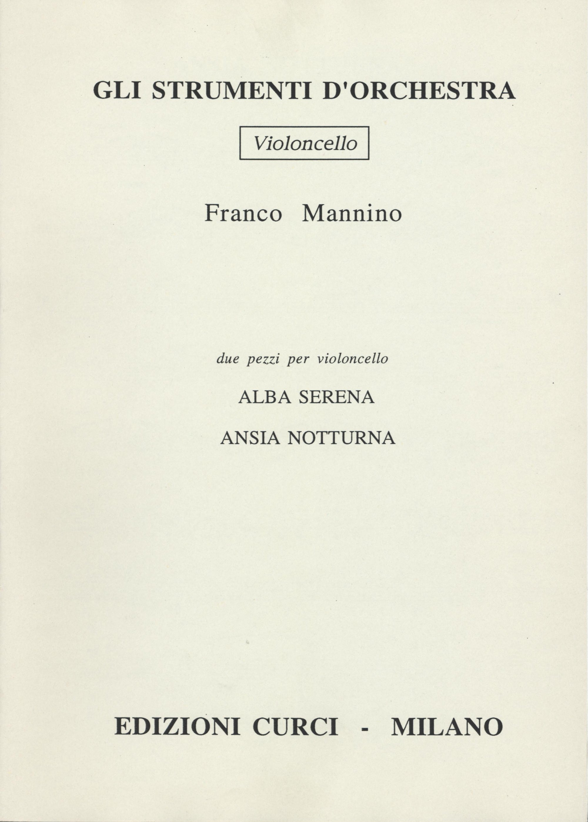 Mannino: Ansia notturna, Op. 367 and Alba serena, Op. 368