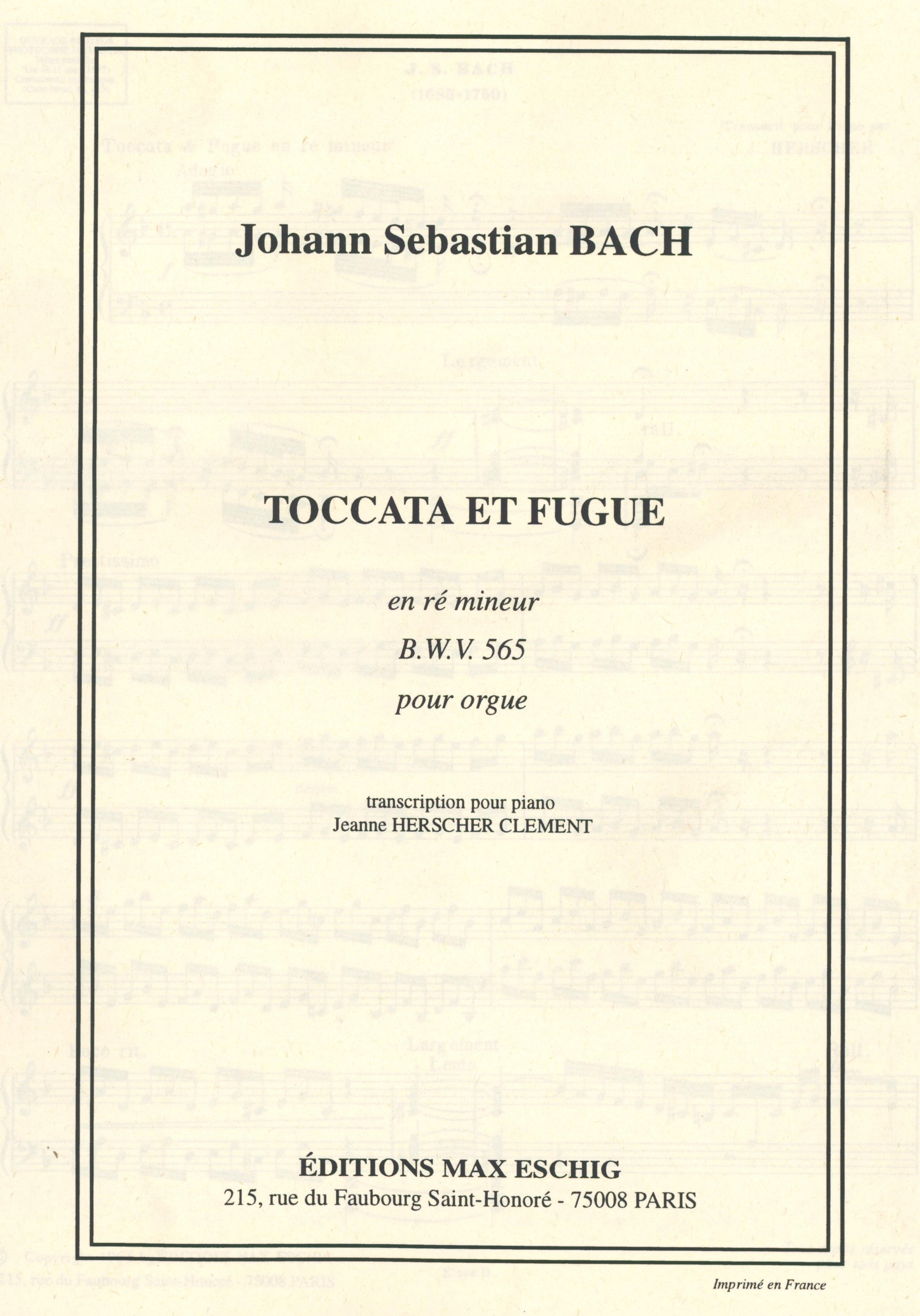 Bach Toccata and Fugue in D Minor, BWV 565 (arr. for piano)