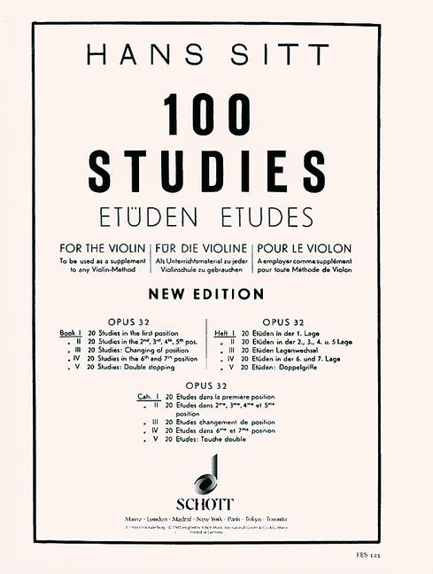 Sitt: 100 Studies, Op. 32 - Book 1 (20 Studies in 1st Position)