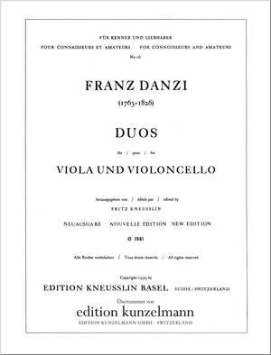 Danzi: 3 Duos for Viola and Cello