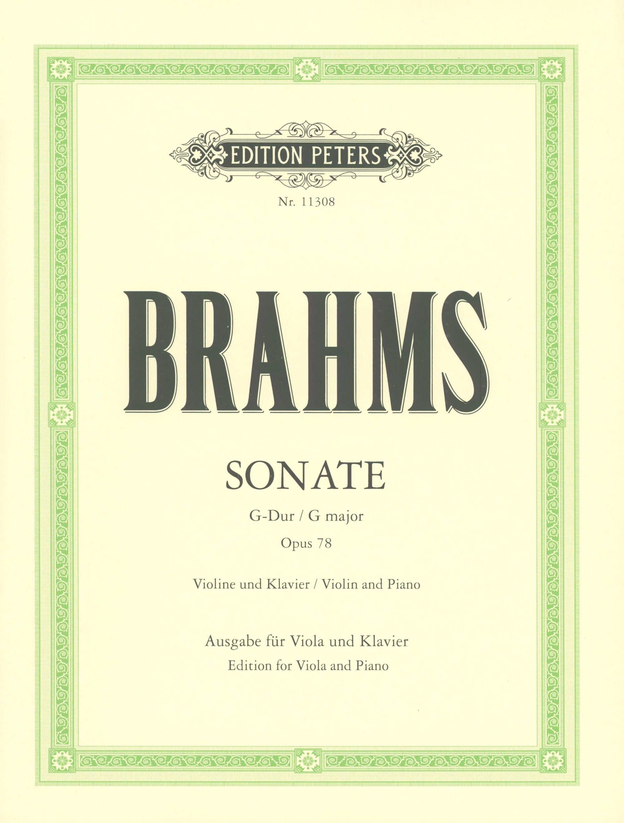 Brahms: Sonata in G Major, Op. 78 (arr. for viola)