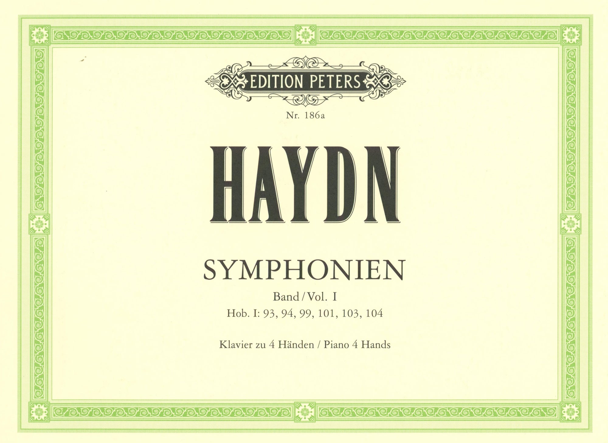 Haydn: Symphonies 93, 94, 99, 101, 103, 104 (arr. for piano 4-hands)