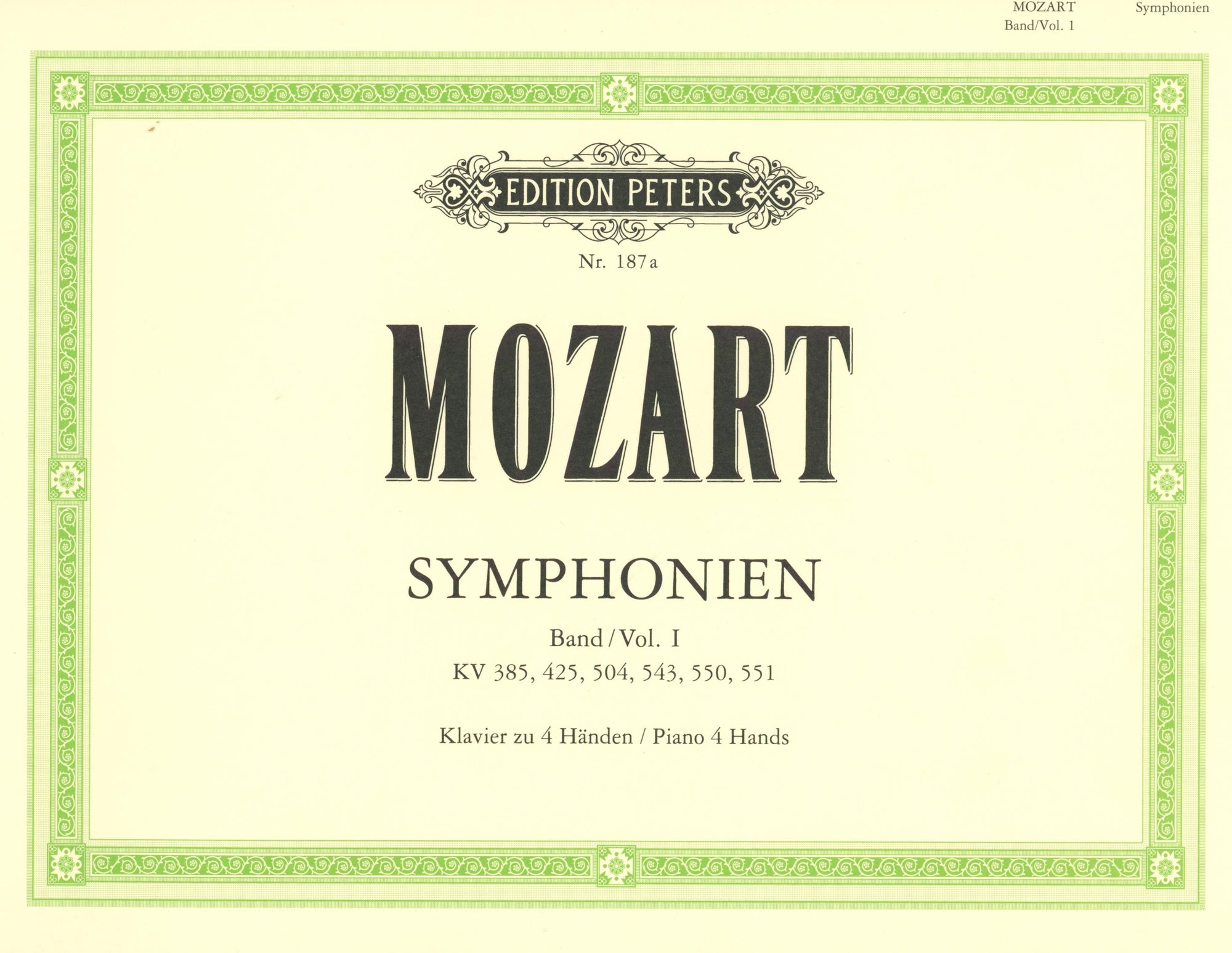 Mozart: Symphonies arr. for piano 4-hands - Volume 1 (K. 385, 425, 504, 543, 550, 551)