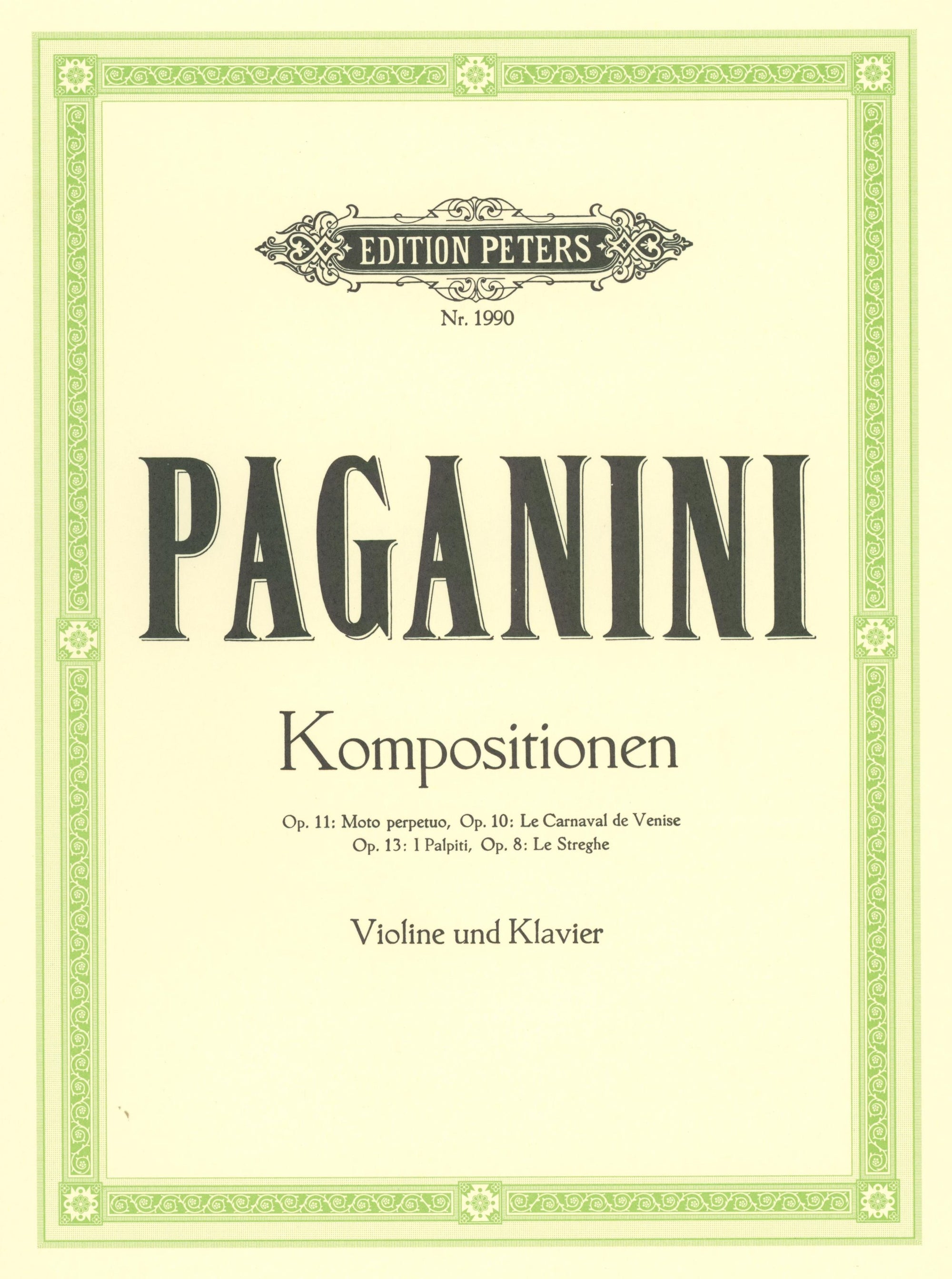 Paganini: Famous Compositions for Violin and Piano