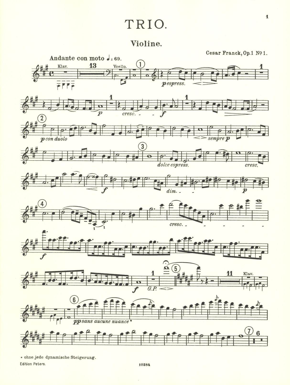 Franck: Piano Trio, Op. 1, No. 1