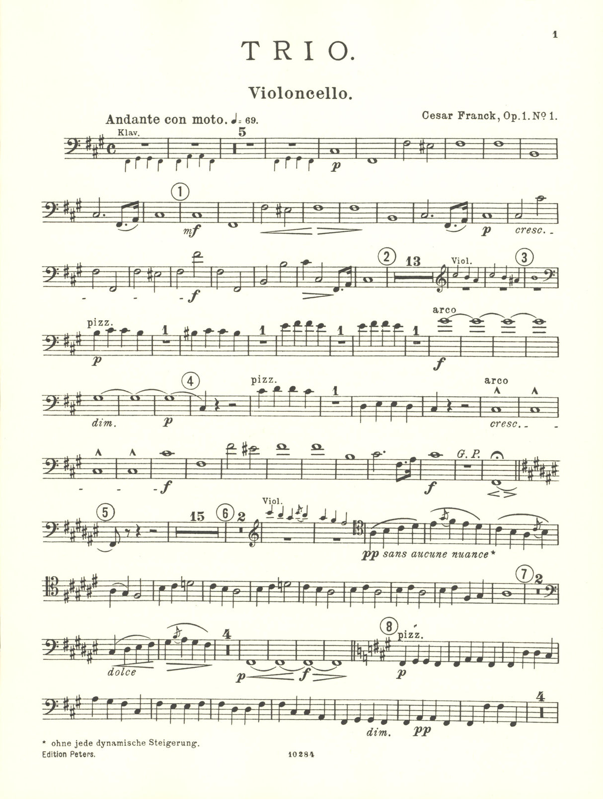 Franck: Piano Trio, Op. 1, No. 1