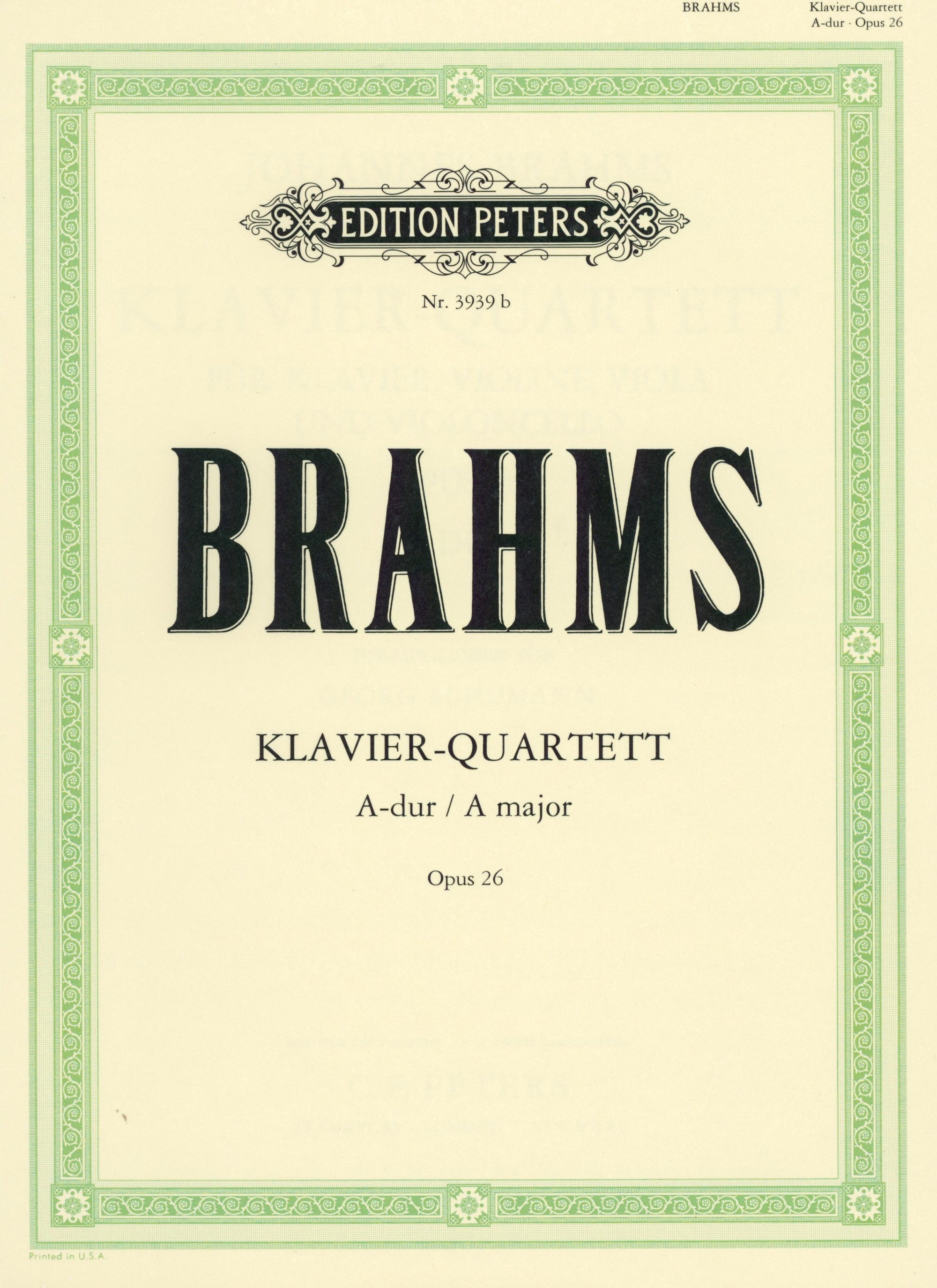 Brahms: Piano Quartet No. 2 in A Major, Op. 26