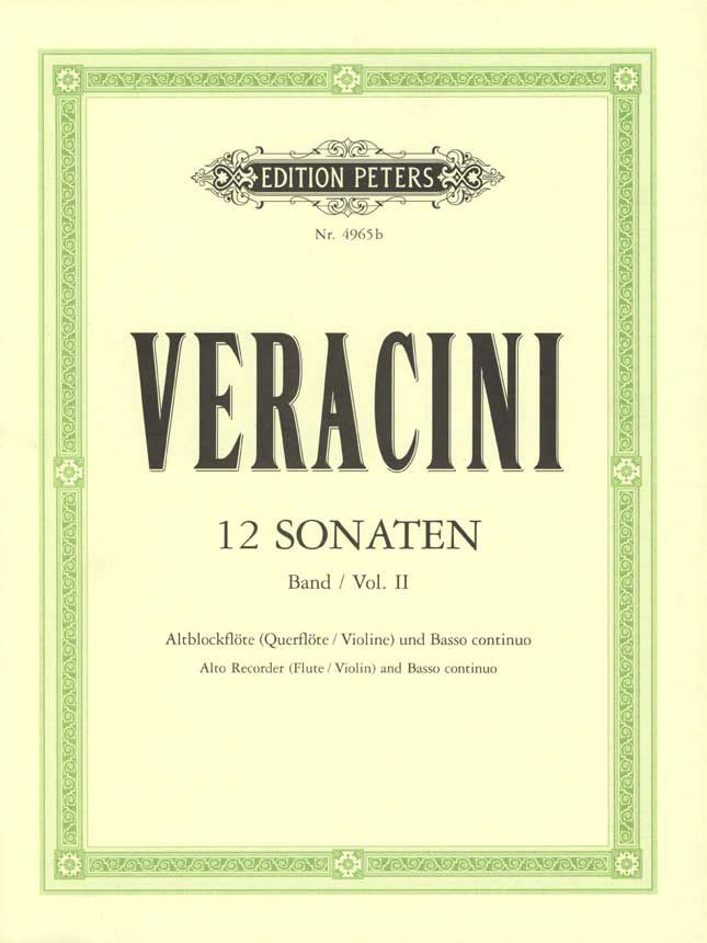 Veracini: 12 Recorder Sonatas - Volume 2 (Nos. 4-6)