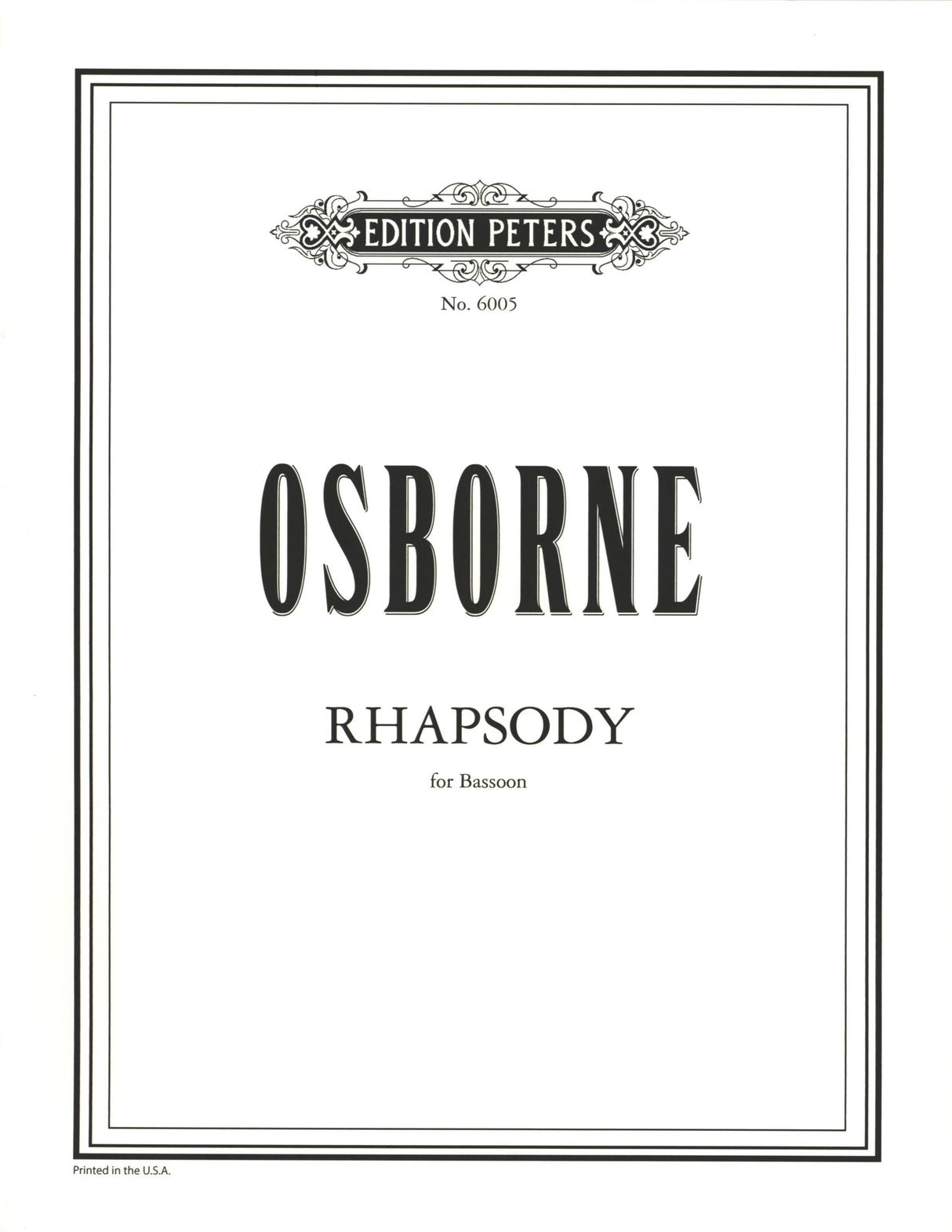 Osborne: Rhapsody for Bassoon