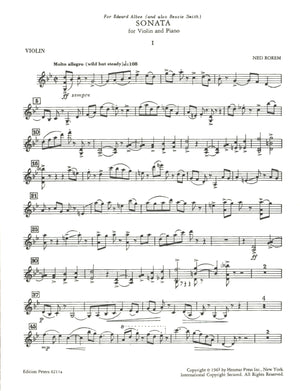 Rorem: Violin Sonata
