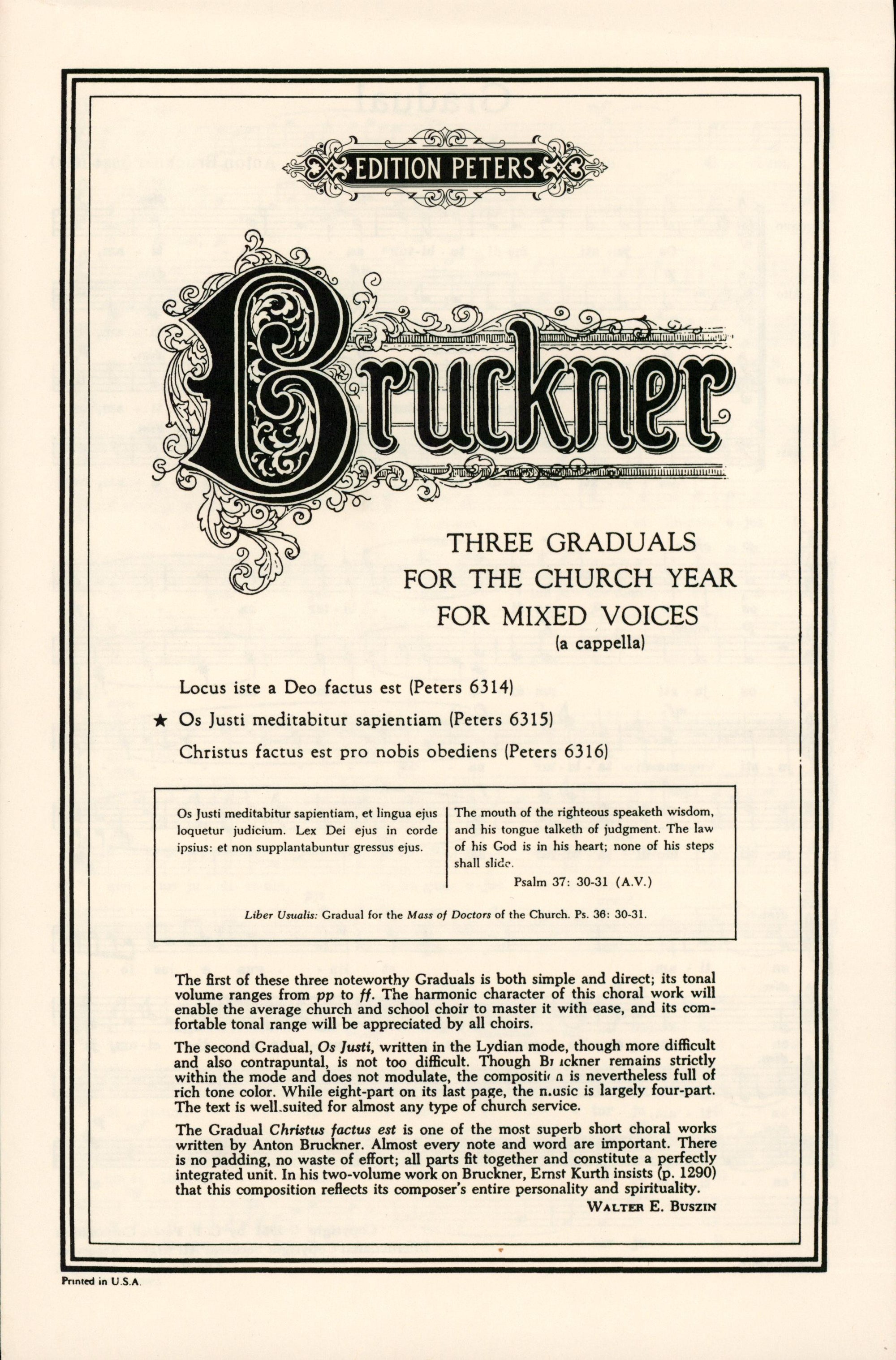 Bruckner: Os justi meditabitur