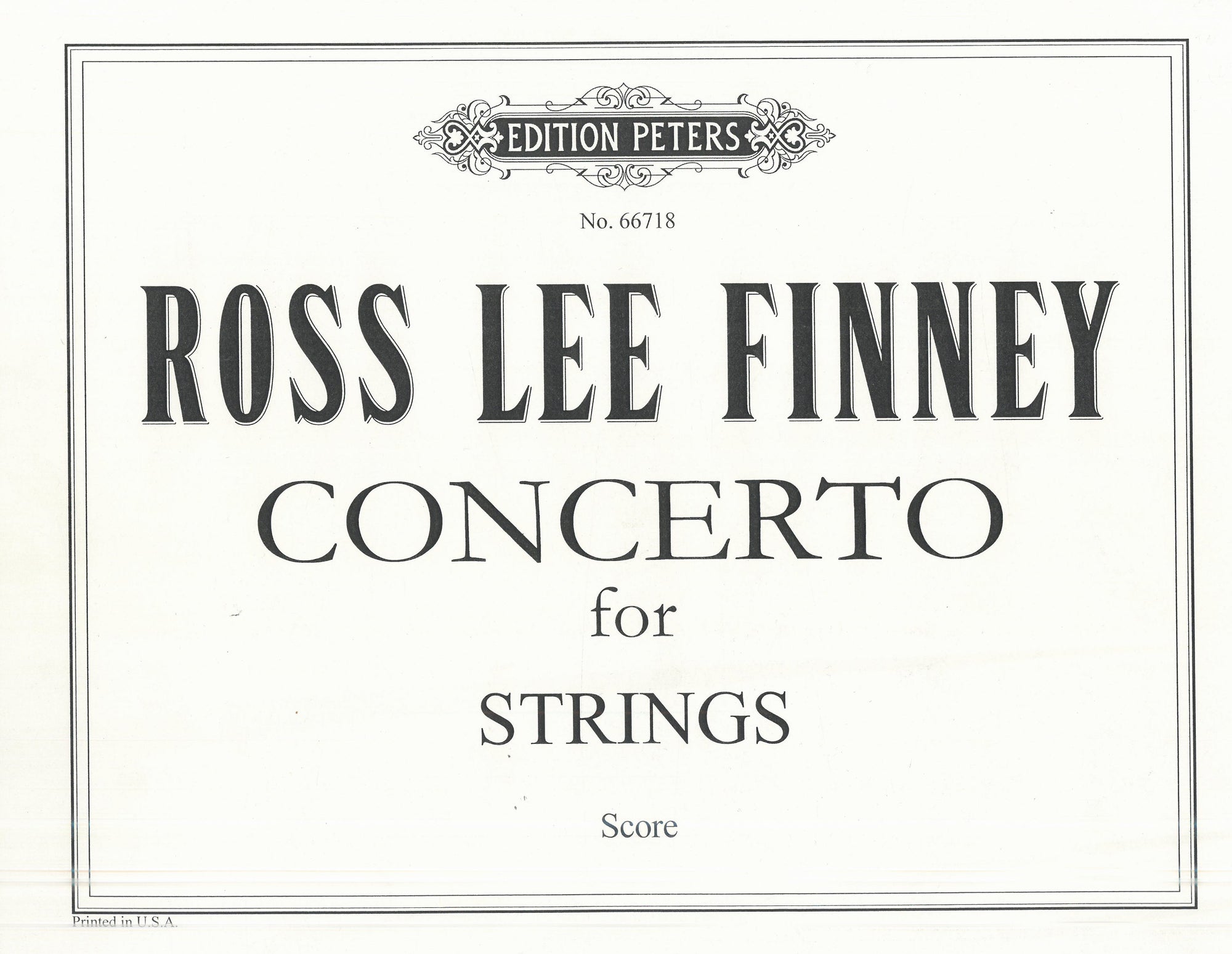 Finney: Concerto for Strings