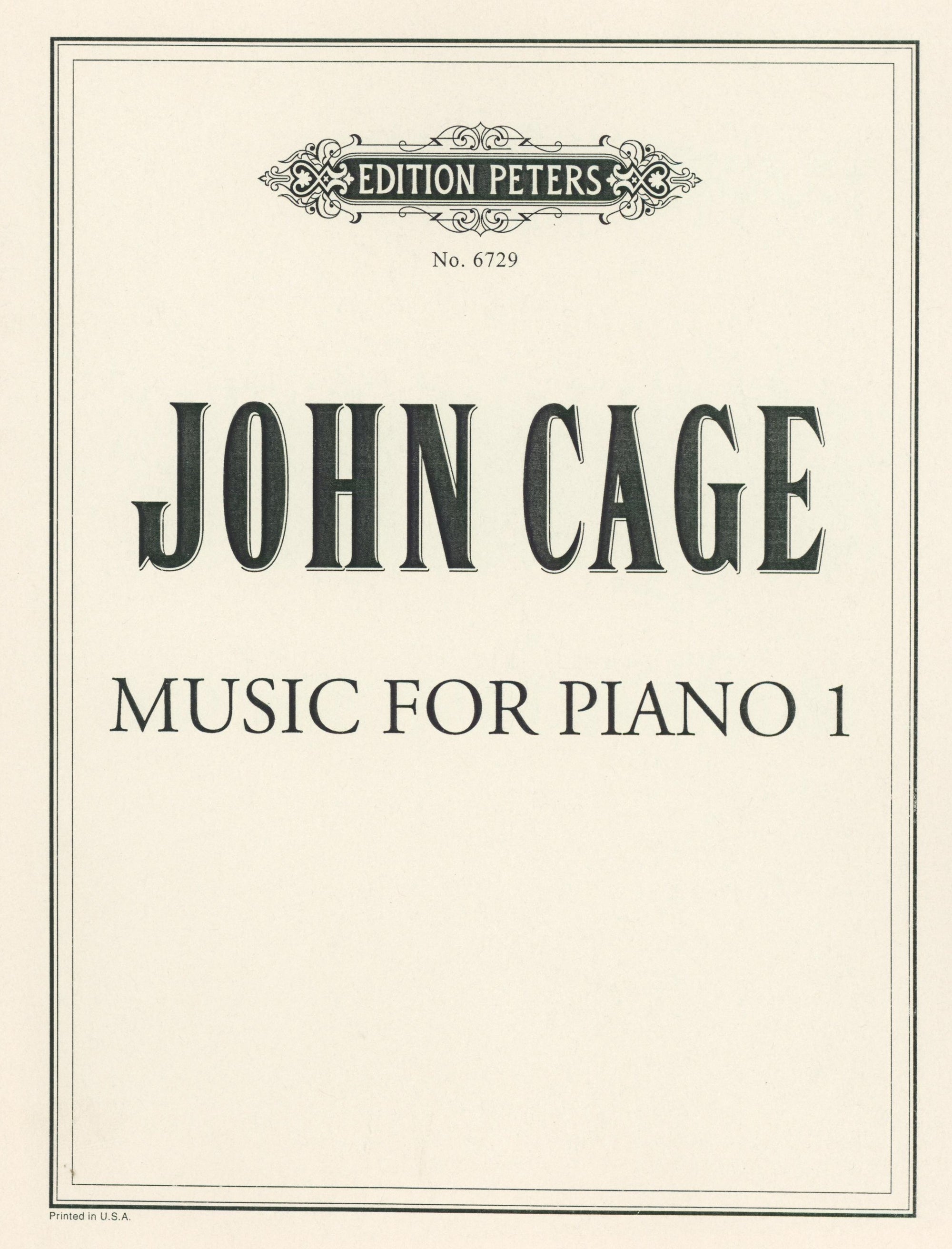 Cage: Music for Piano 1