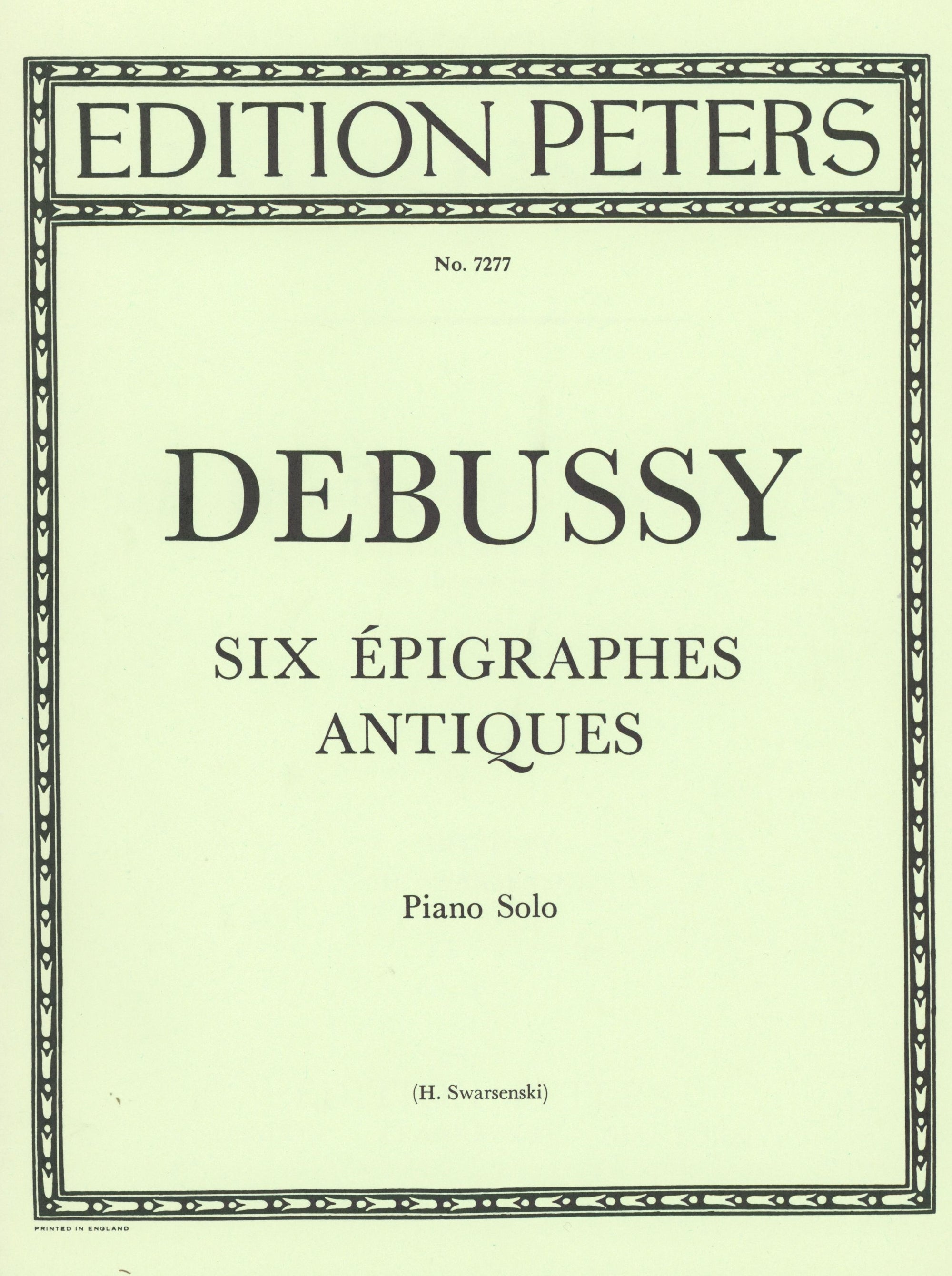 Debussy: 6 Épigraphes antiques (Version for Solo Piano)