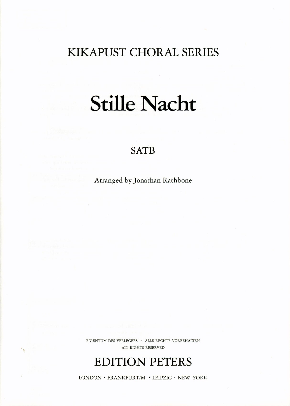 Gruber: Stille Nacht (arr. for SATB Choir)