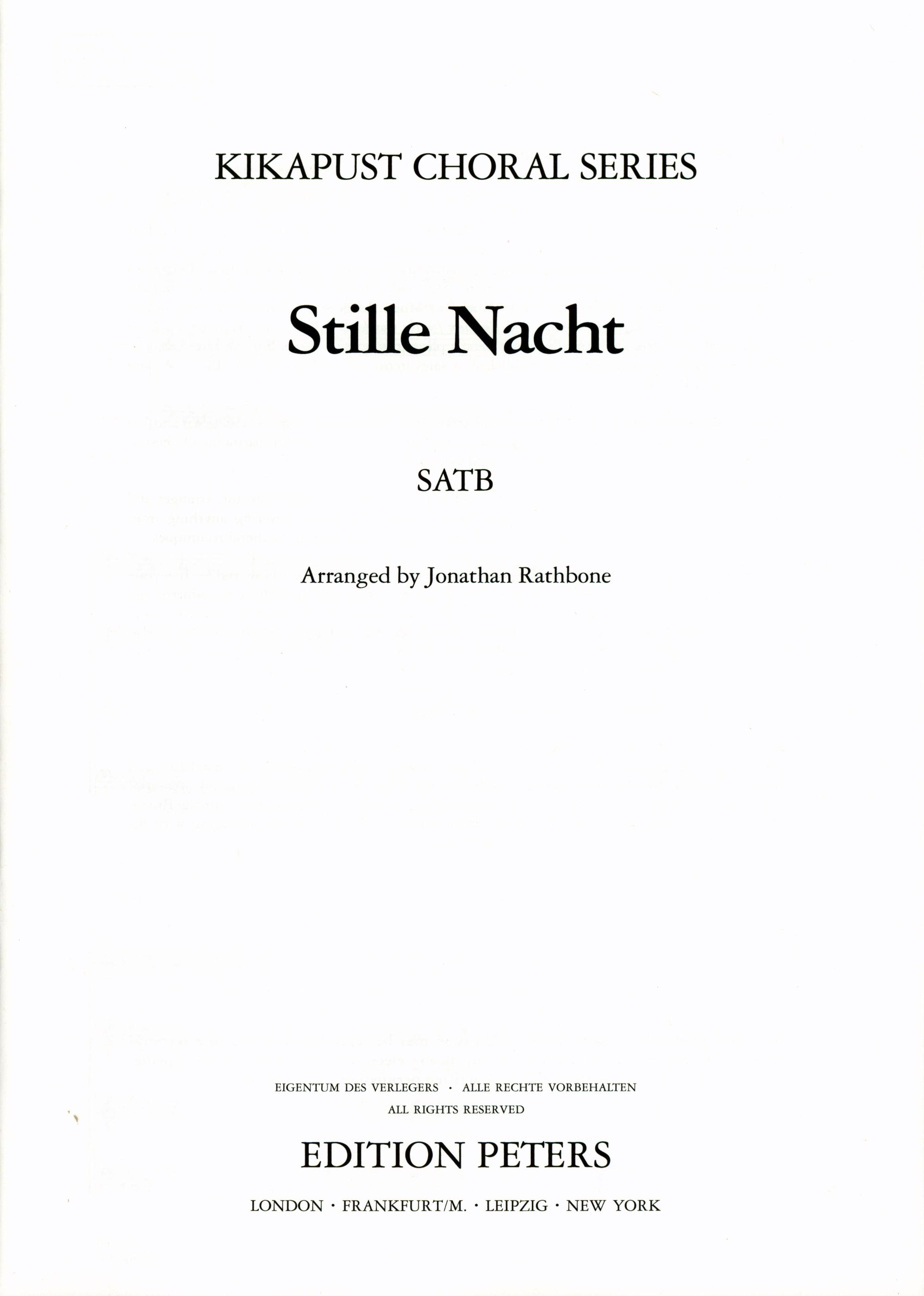 Gruber: Stille Nacht (arr. for SATB Choir)
