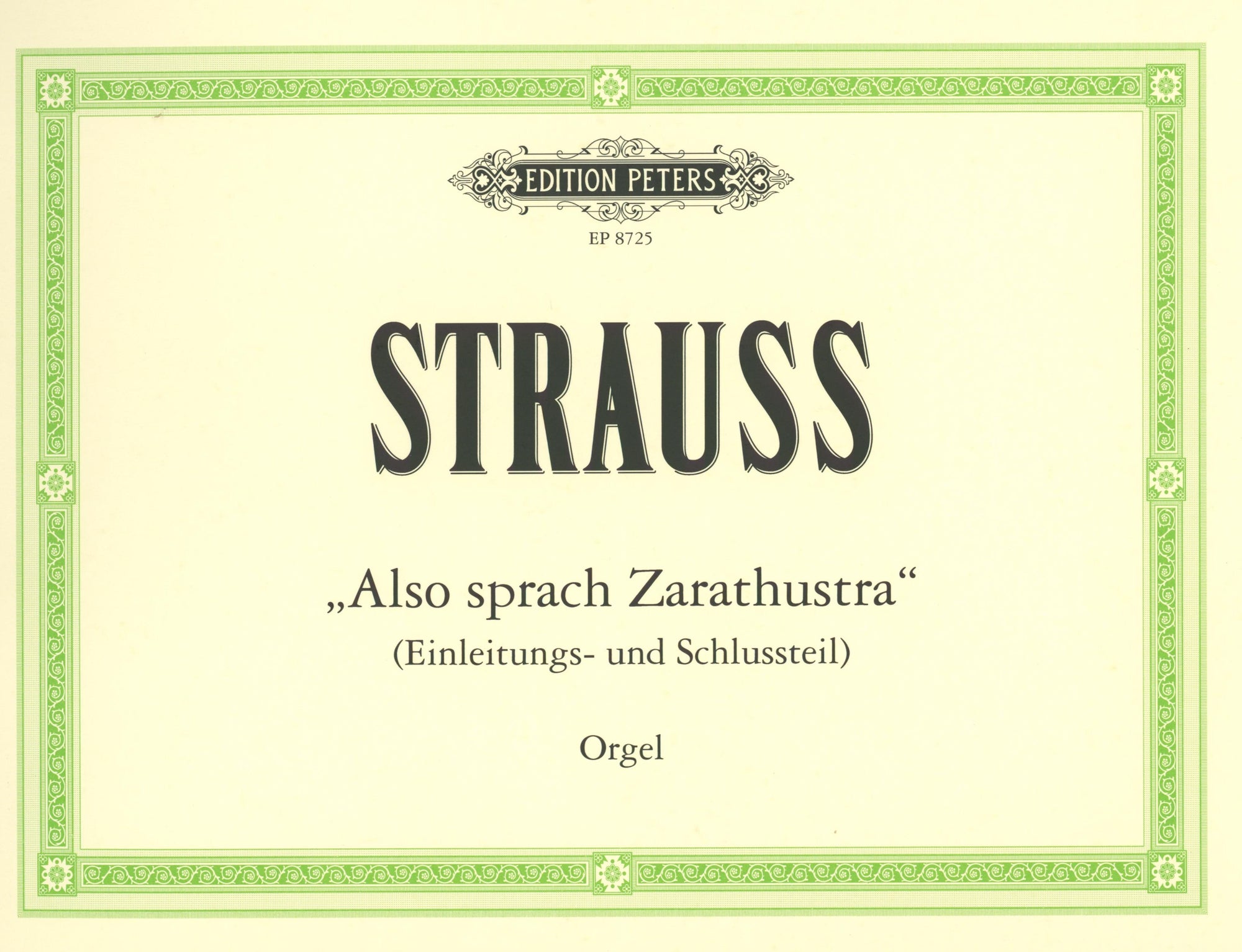 Strauss: Also sprach Zarathustra, Op. 30 - Opening & Conclusion (arr. for organ)